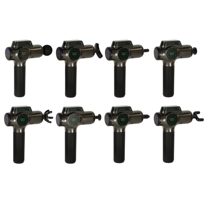 Draagbare massagepistool met LED-display 8-in-1