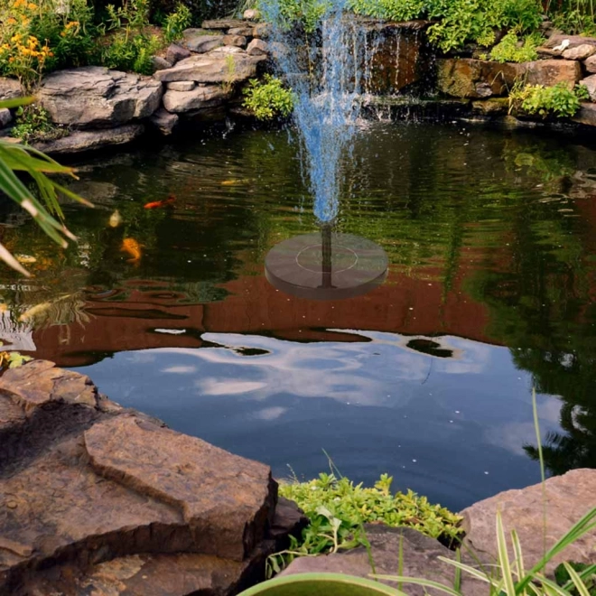 Zonnige tuin drijvende fontein