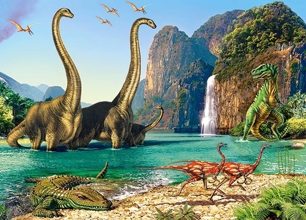 Puzzel wereld van dinosauriërs