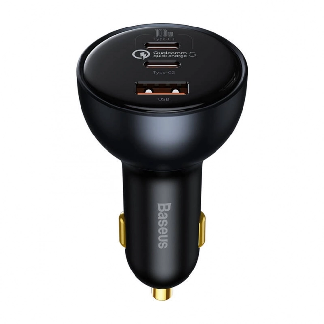 Auto-oplader Baseus Qualcomm, USB, 2x USB-C, 160 W (grijs)