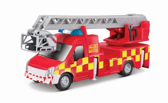 Brandweerwagen met ladder Bburago 1:43