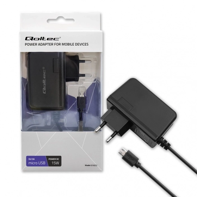 Qoltec 15W oplader met micro USB-kabel