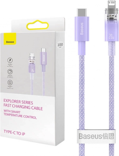 Snellaadkabel USB‑C naar Lightning 1 m paars