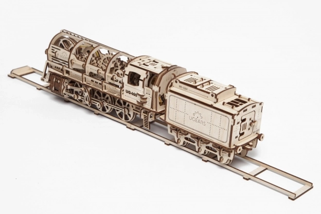 Mechanische houten puzzel UGEARS - Stoomlocomotief met tender