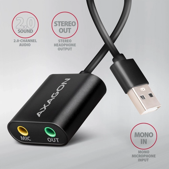 Externe geluidskaart USB 2.0 48kHz/16-bit stereo Axagon