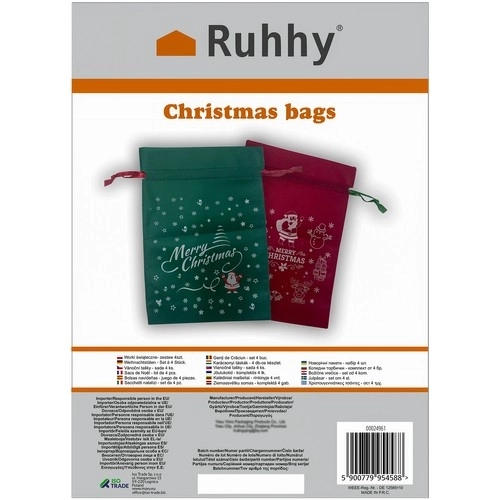 Set van vier kerstcadeautassen