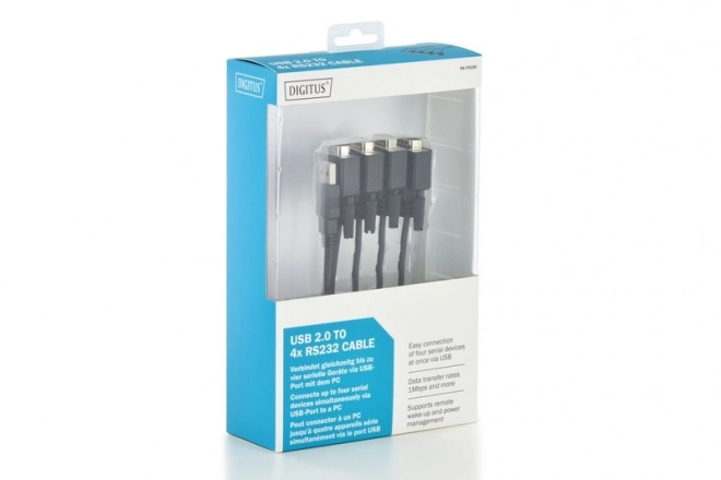 USB-adapter voor 4x RS232 met kabel van 1,5m