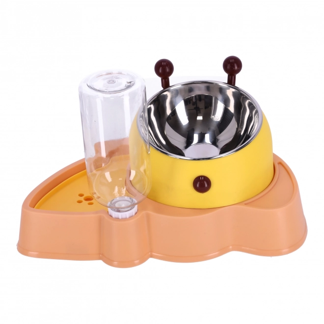 Schaal met automatische waterdispenser voor honden en katten 2 in 1 - roze