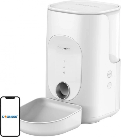 Dogness F16 slimme voerautomaat 4 l met kunststof voerbak, wit