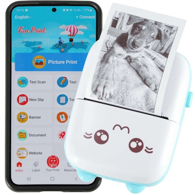 Thermische mini printer met kattenontwerp