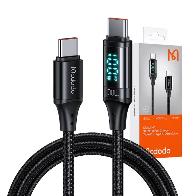 Kabel Mcdodo CA-1100 USB-C naar USB-C, 100 W, 1,2 m (zwart)