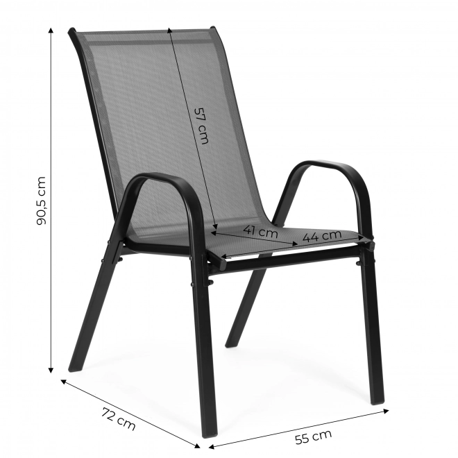 Set van tuinstoelen voor terras, balkon, grijze kleur