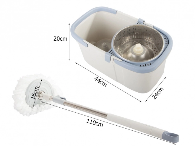 Roterende mop met emmer en microvezel pad