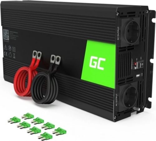 Spanningsomvormer 12V/230V Green Cell met gemodificeerde sinusgolf 1500W