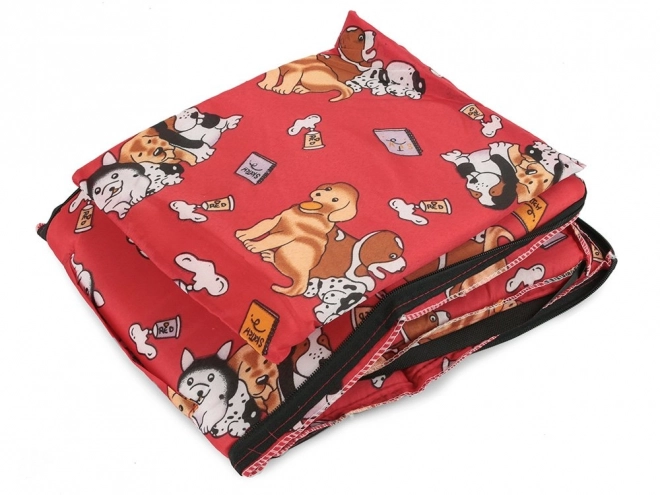 Rode textiele hut voor kleine huisdieren met kussen