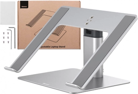 Verstelbare aluminium laptopstandaard BASEUS 11–17,3" – zilver