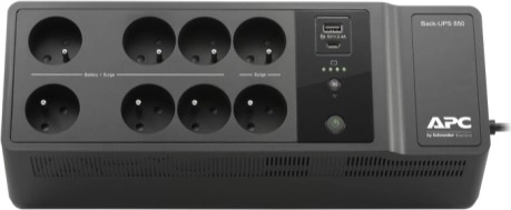 noodstroomvoeding APC Back-UPS 850VA met USB‑C en USB‑A, 230 V, 8 stopcontacten