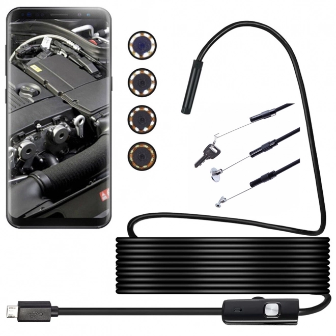 Endoscopische inspectiecamera android pc usb 5m led