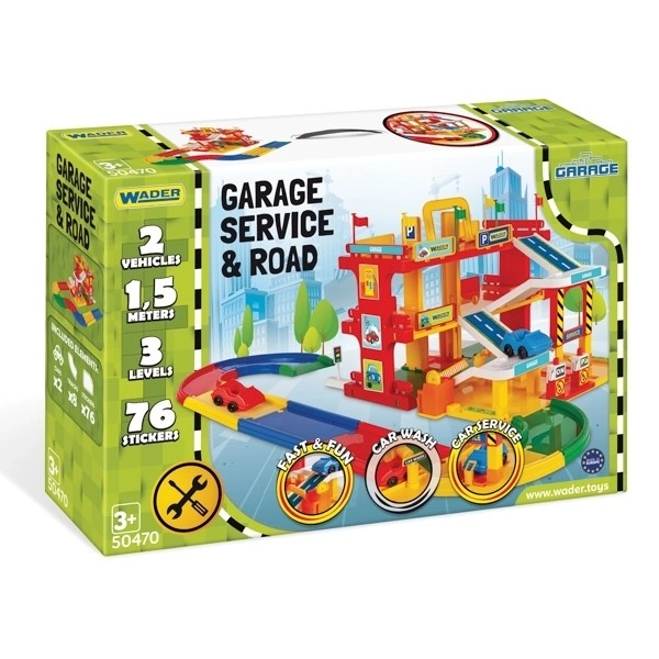 Garage Service met wegbaan van Wader