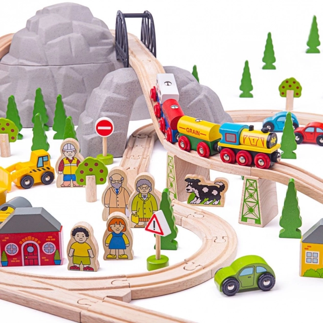 Bigjigs Rail Houten Treinbaan Bergroute 112 stuks