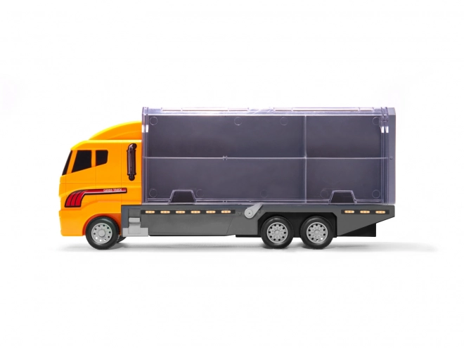 Vrachtwagen met bouwvoertuigen