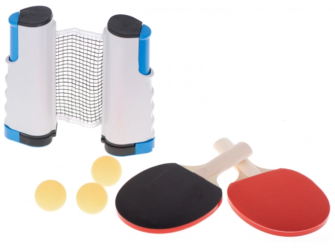Set voor tafeltennis - net en peddels met ballen