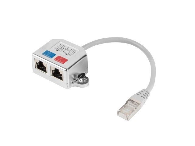Adapter LAN-splitter RJ-45 - 2x RJ-45 FTP