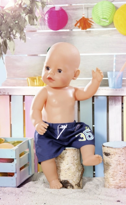 Baby born strand zomershorts blauw