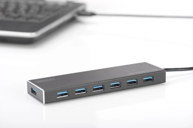 USB 3.0 hub 7-poorts, aluminium
