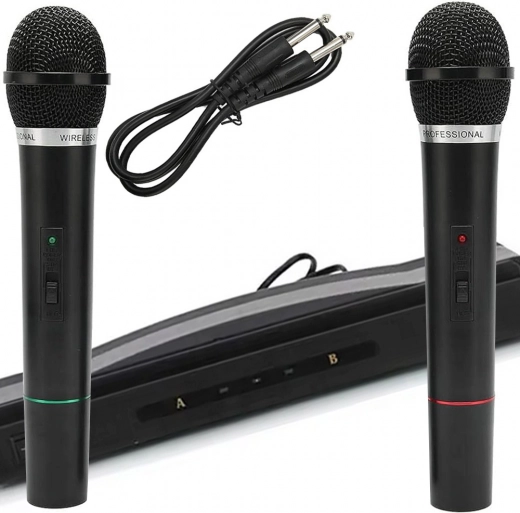 Karaokeset met 2 draadloze microfoons en ontvangstation