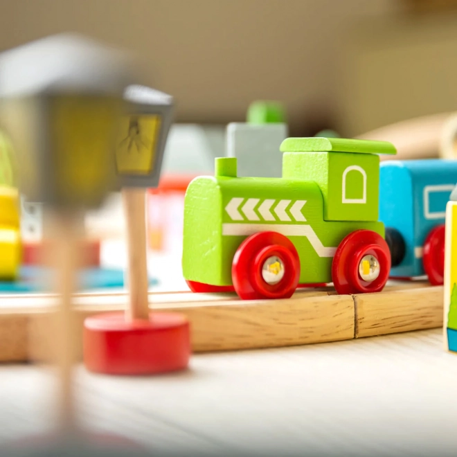 Bigjigs Rail Houten Treinset stad en dorp 101 stukken