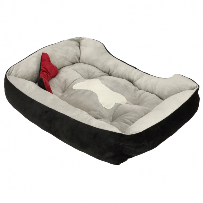 Honden- en kattenbed zwart en grijs