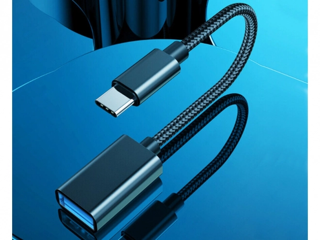 USB-C naar USB-A 3.0 OTG adapter met gevlochten kabel