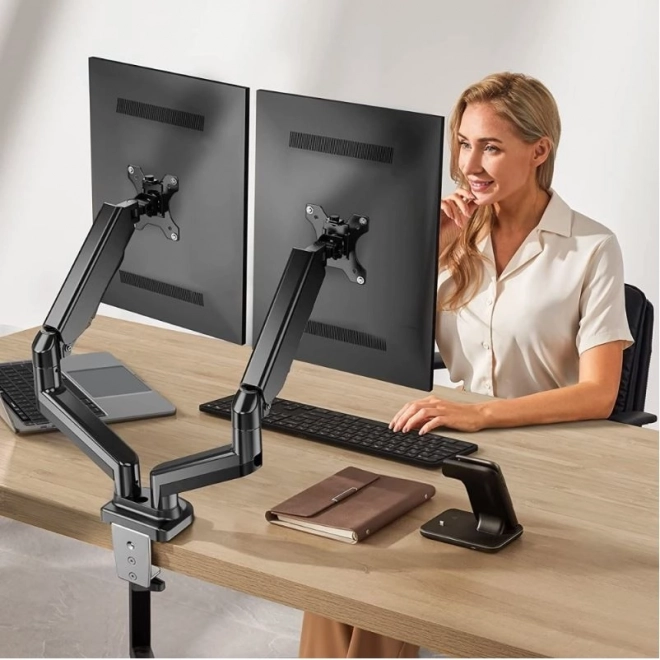 Stand voor twee monitoren met gasveer