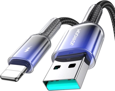 Joyroom oplaadkabel USB‑A naar Lightning 3A 1,2 m zwart
