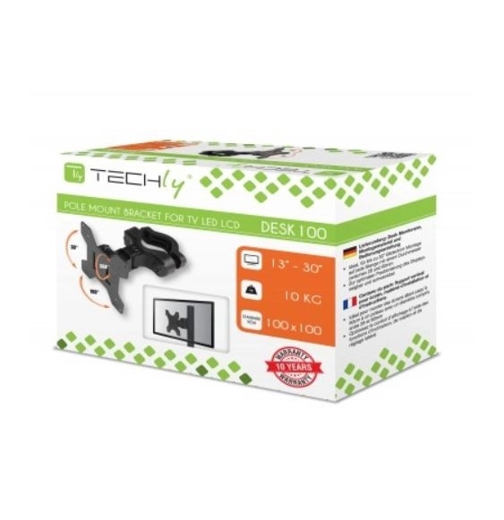 Mastbeugel voor LED/LCD monitor 13-30 10kg VESA verstelbaar zwart