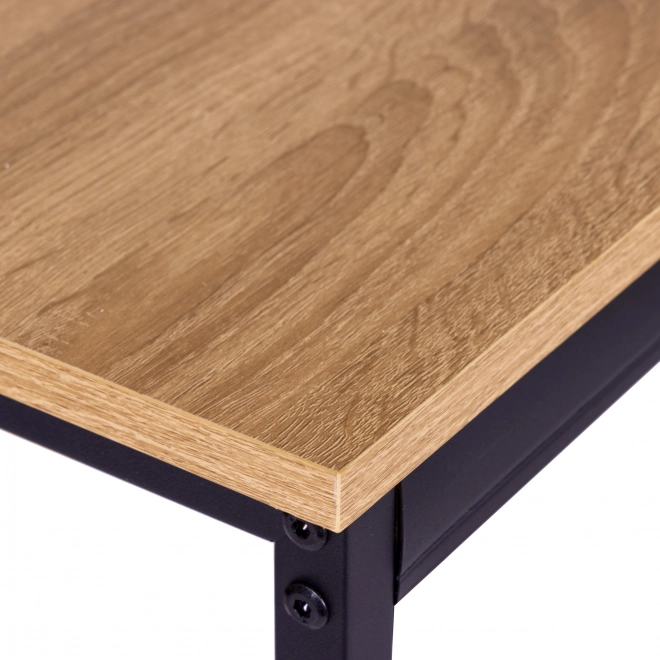 Set meubels: tafel en 2 stoelen van metaal en MDF