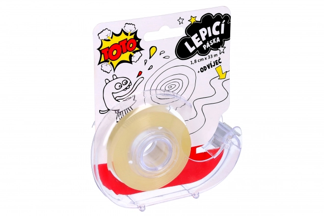 Transparante plakband met afroller - 33 m