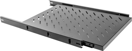 Uitschuifbare plank 1U voor 19" staande kasten 1000 mm, zwart