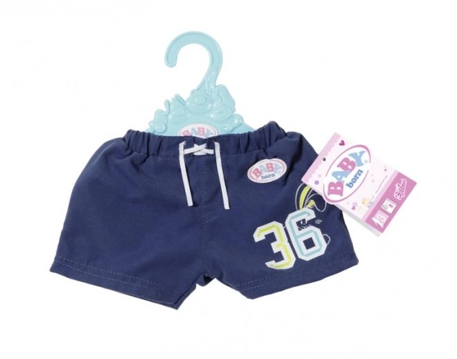 Baby born strand zomershorts blauw