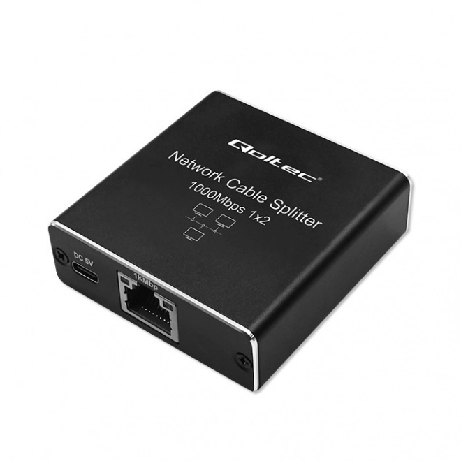 Splitter mini SWITCH 1x2 poorten RJ45 | 1000Mbps | USB-C| Aluminium
