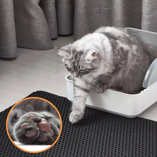 Onderlegger voor de kattenbak