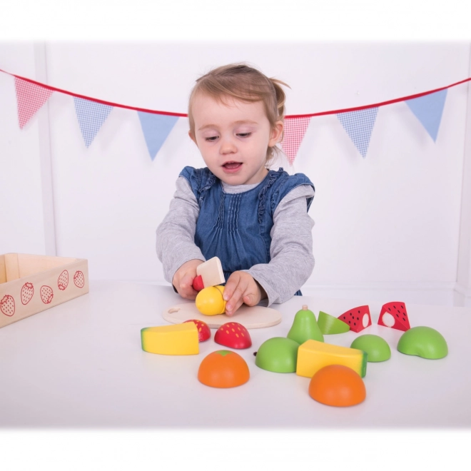 BIGJIGS TOYS houten snijfruit in opbergdoos