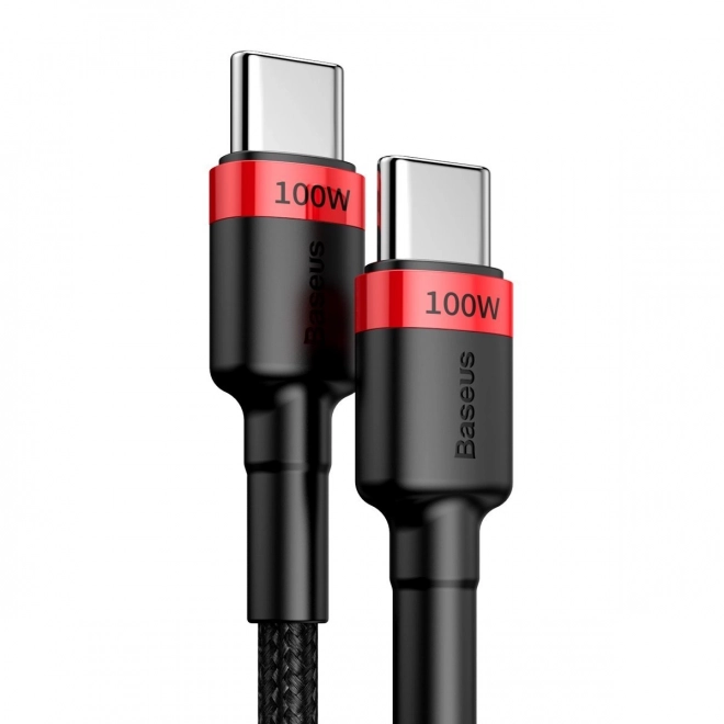 USB-C kabel voor snel opladen Baseus Cafule 100W rood zwart