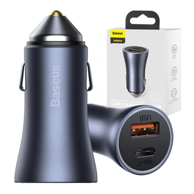 Autolader Baseus met USB en USB-C, 40W