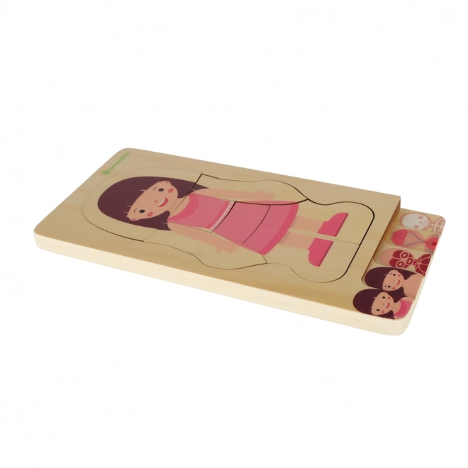 Montessori houten puzzel lichaamsdelen - meisje