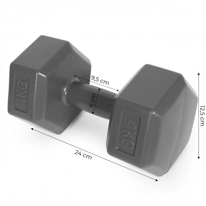 Hexagonale halters 2x4 kg grijs ModernHome