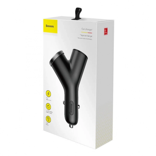 Autolader Baseus type Y 2xUSB 3,4A 40W (zwart)