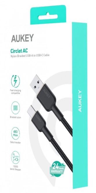 AUKEY nylonen USB-C naar USB-A kabel 1.8m