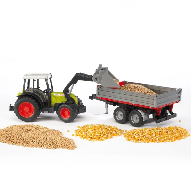 Bruder Tractor CLAAS Nectis 267F met lader en aanhanger